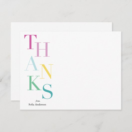 Stacks Dank Personalisiert Mitteilungskarte (Vorne/Hinten)