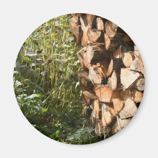 Stacks Firewood Nature Fotografy Magnet (Vorne)
