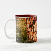 Stacks Firewood Nature Fotografy Zweifarbige Tasse (Links)
