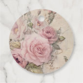 Stacks Floral Teacups Ephemere Brautparty Geschenkanhänger (Rückseite)