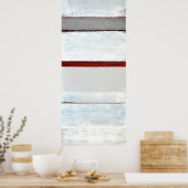 'Stacks' Graue und rote Abstrakte Kunst Poster dru (Küche)