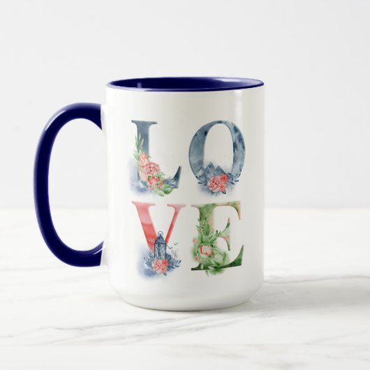 Stacks Liebe Split Graphic Floral Print Coffee Tasse (Links)