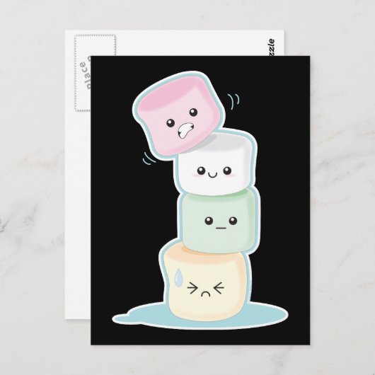 Stacks Marshmallows Postkarte (Vorne/Hinten)
