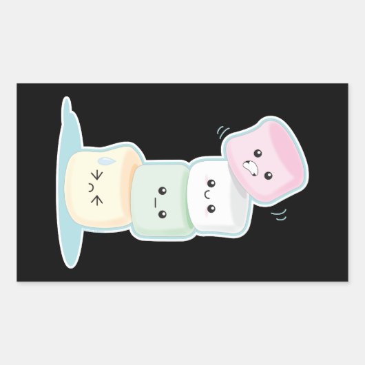 Stacks Marshmallows Rechteckiger Aufkleber (Vorderseite)