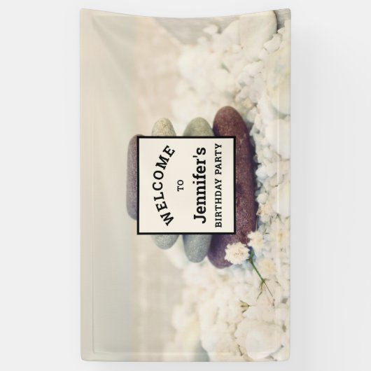 Stacks Meditative Cairn Geburtstag Banner (Vertikal)