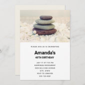 Stacks Meditative Cairn Geburtstag Einladung (Vorne/Hinten)