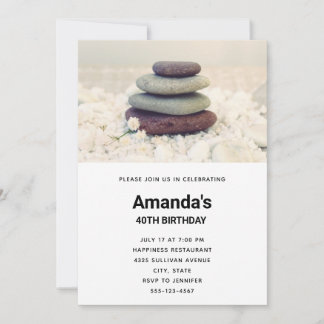 Stacks Meditative Cairn Geburtstag Einladung