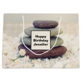 Stacks Meditative Cairn Geburtstag Große Geschenktüte (Vorderseite)