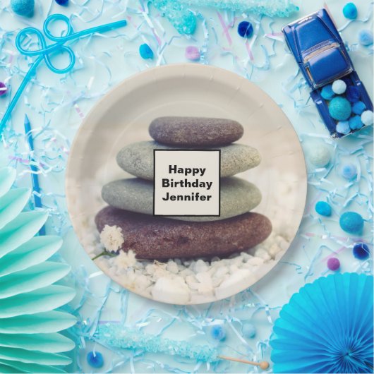 Stacks Meditative Cairn Geburtstag Pappteller (Party)