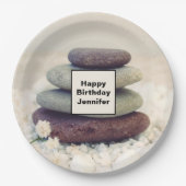 Stacks Meditative Cairn Geburtstag Pappteller (Vorderseite)