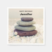 Stacks Meditative Cairn Geburtstag Serviette (Vorderseite)