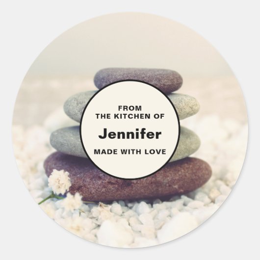 Stacks Meditative Cairn Kitchen Runder Aufkleber (Vorderseite)