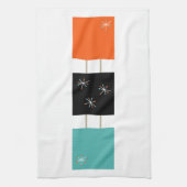 Stacks Turquoise Orange Black Mid Century Geschirrtuch (Vertikal)