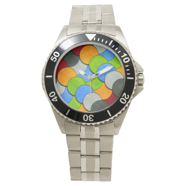 Stackte Kreise, von Shirley Taylor texturiert Armbanduhr (Vorderseite)
