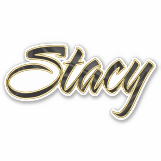 Stacy black gold Lettering Aufkleber Sticker (Vorderseite)