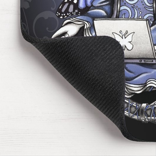 Stacy blaue Labrador-Spitzen-Fee Mousepad (Ecke)