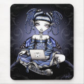 Stacy blaue Labrador-Spitzen-Fee Mousepad (Vorne)