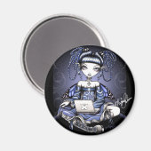 Stacy Blue Labrador Top Fairy Magnet (Vorderseite/Rückseite)