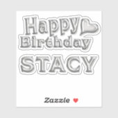 Stacy Happy Birthday silver Aufkleber Sticker (Blatt)