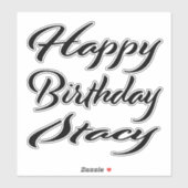 Stacy Name Vorname black Sticker Geburtstag (Blatt)