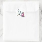 Stacy Stork Runder Aufkleber (Tasche)