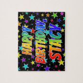 "STACY" Vorname, Spaß "GLÜCKLICHER GEBURTSTAG" Puzzle (Vertikal)
