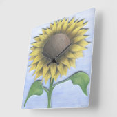 Stacy's Sonnenblume Quadratische Wanduhr (Winkel)