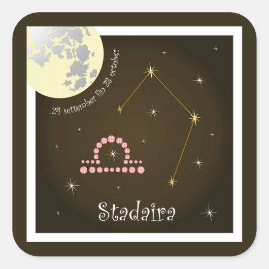 Stadaira 24 settember fin 23 october Aufkleber (Vorderseite)