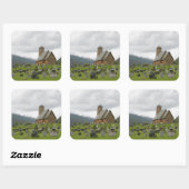 Stadienkirche mit Friedhof, norwegischer Aufkleber (Blatt)