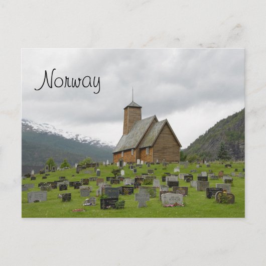 Stadienkirche mit Friedhofpostkarte mit Norwegen Postkarte (Vorderseite)