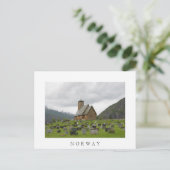 Stadienkirche mit weißer Postkarte auf dem Friedho (Stehend Vorderseite)