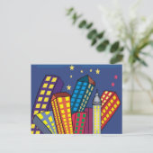 Stadt Abstrakte Postkarte (Stehend Vorderseite)
