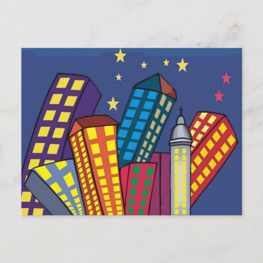 Stadt Abstrakte Postkarte (Vorderseite)