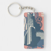 Stadt Abstrakter Schlüsselanhänger (Vorderseite)