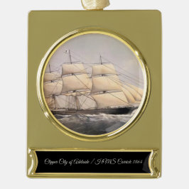 Stadt Adelaide Clipper Schiff 1800 Banner-Ornament Gold