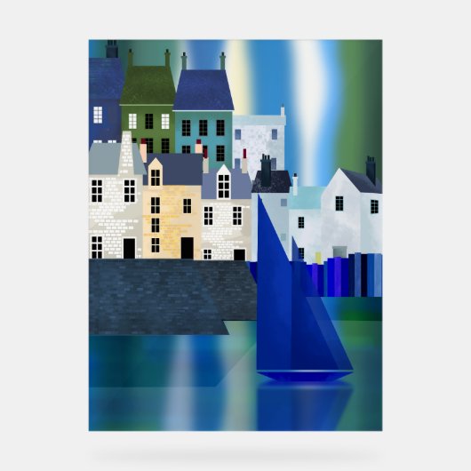 Stadt am Meer Acrylschild (Vorderseite)