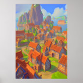 Stadt am Meer | AI Art Poster (Vorne)