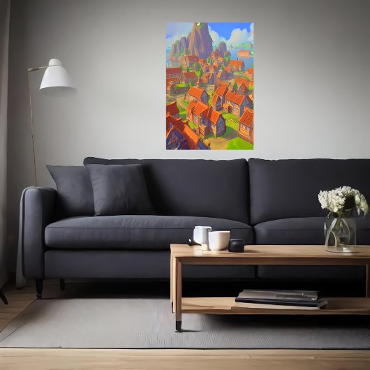 Stadt am Meer | AI Art Poster