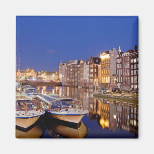 Stadt Amsterdam durch Nacht Magnet