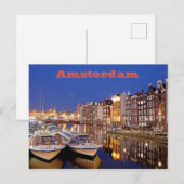 Stadt Amsterdam durch Nacht Postkarte (Vorne/Hinten)