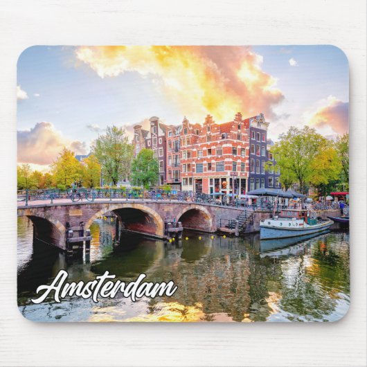 Stadt Amsterdam, Niederlande Mousepad (Vorne)