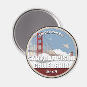 Stadt an der Bucht, San Francisco Kalifornien Magnet (Vorderseite/Rückseite)