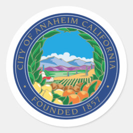 Stadt Anaheim, Kalifornien, gegründet 1857 Siegel Runder Aufkleber