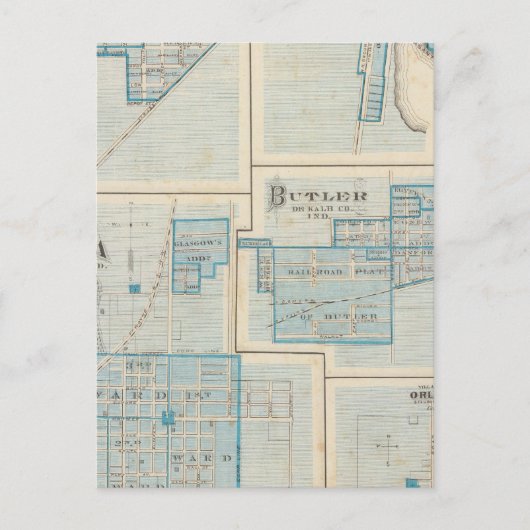 Stadt Angola mit Fremont Postkarte (Vorderseite)