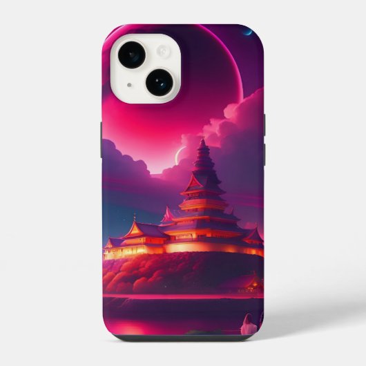 Stadt Anime iPhone Hülle (Rückseite)