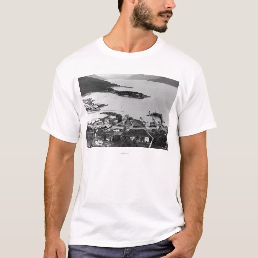 Stadt-Ansicht von Wrangell, Alaska-Fotografie T-Shirt (Vorderseite)