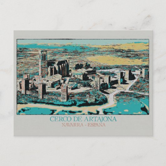 Stadt Artajona, Navarra, Spanien Postkarte (Vorderseite)