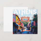 Stadt Athen Feiertagskarte (Vorne/Hinten)