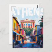 Stadt Athen Postkarte (Vorne/Hinten)