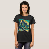 Stadt Atlantis 1 - Holzschnitt T-Shirt (Vorne ganz)